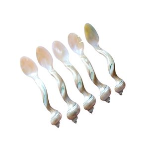 Cuillère de luxe incrustée de nacre, coquillages et conques, faite à la main, réutilisable, haute qualité, promotion 2026 - Product Image 2
