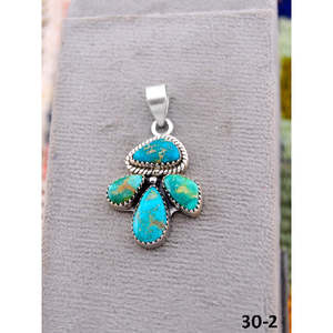 Southwest Style <b>Emerald</b> Valley Turquoise & Sterling Silver <b>Pendant</b> Ethereal Bezel Setting Inlay - Product Image 4