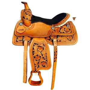 Selle de cheval en cuir de dressage anglais personnalisable | Design Western Pleasure Trail usiné à la main avec des couleurs uniques pour l'équitation - Product Image 1