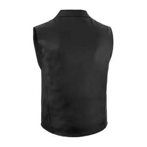 Haute qualité hommes agneau 100% cuir gilet Western gilet manteau classique noir veste moteur vélo gilet - Product Image 3