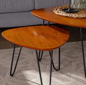 <b>Walnut</b> black classic wood steel <b>coffee</b> <b>table</b> for kitchenware office home restaurant living room garden decoration made in india - Product Image 5