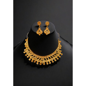 Ensemble de boucles d'oreilles collier de super qualité avec plaqué or 22 carats unique conçu pour les femmes ensemble de boucles d'oreilles collier bijoux - Product Image 1