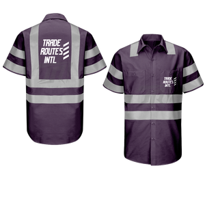 Ensemble de vêtements de sécurité réfléchissants personnalisés, imperméable, en polyester, avec salopette, chemise à boutons, col rond, vêtements de travail de protection pour le travail en extérieur - Product Image 4