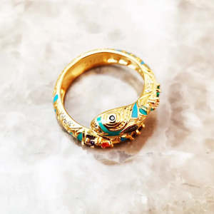 Anillo Serpiente Mágico Chapado en Oro Rosa y Rodio, Moderno y Elegante con Incrustaciones de Acero Inoxidable, Regalo Perfecto - Product Image 5