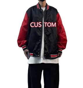 Nouvelle veste bomber en satin à fermeture éclair pour homme, tendance, personnalisée, 100% fibre de polyester, décontractée, imperméable, grande taille, avec capuche et logo sur le devant - Product Image 6