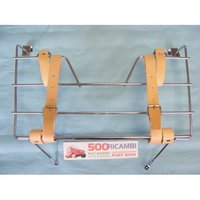 Portaequipajes Cromado para Fiat 500 EPOCA, con Correas No Removibles para un Almacenamiento Seguro