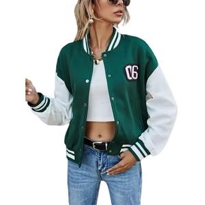 Streetwear veste d'hiver en cuir véritable imperméable fabricant personnalisé brodé chenille Patch Varsity Letterman veste - Product Image 2