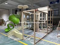 Équipement de terrain de jeu intérieur en bois naturel écologique pour bébés et tout-petits, toboggan souple, piscine à balles, parc d'attractions pour enfants, centre FEC, CE