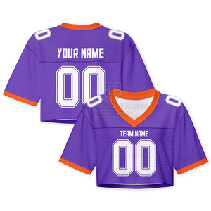 Top Corto Deportivo de Fútbol Americano para Mujer, Manga Corta, Superventas, Alta Calidad, Transpirable, 100% Poliéster, Ropa Deportiva para Todas las Temporadas - Product Image 1