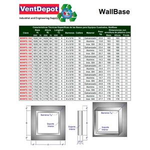 แผ่นโลหะฐานระบบ HVAC ขนาด 22x22 นิ้ว x 4 นิ้ว รุ่น MXWFE-038 พร้อมรู - Product Image 3