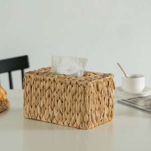 Caja de pañuelos rectangular de jacinto de agua, hecha a mano, ecológica, natural, para decoración del hogar, venta al por mayor desde Vietnam - Product Image 3