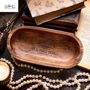 Cuenco de masa de madera personalizado nombre grabado oración regalo religioso único - Product Image 3