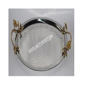 Bandejas decorativas de artículos de hotel de lujo, venta al por mayor, bandejas de decoración de Metal, bandeja de artículos de servidor para accesorios de utensilios de cocina a buen precio - Product Image 1