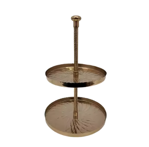 Hot Selling Metal Two-Tier Gold Metal <b>Cake</b> <b>Stands</b> <b>for</b> <b>Sale</b> at Wholesale Price High Demanding <b>Cake</b> <b>Stand</b> <b>for</b> Multiple Use - Product Image 2