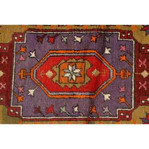 พรมตุรกีวินเทจขนาด 3x4.8 ฟุต พรมขนาดเล็ก พรมขนสัตว์สีแดง - Product Image 5