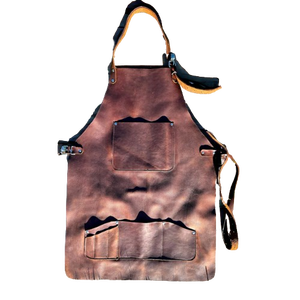 ช่างทำมือจากหนังสีน้ำตาลชุดใส่ทำงานแบบเต็มตัวผ้ากันเปื้อนสำหรับงานหนักพร้อมกระเป๋าสำหรับงานช่างไม้และงานฝีมือ - Product Image 1