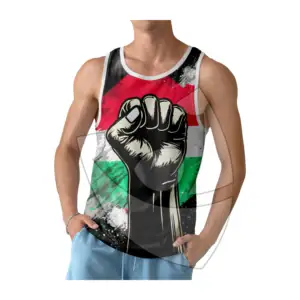 Tank Top Pria bendera Italia tanpa lengan kualitas tinggi kustom Tank Top sublimasi cetak cepat kering pria