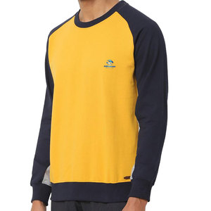 Sweat-shirt à col rond côtelé confortable 6XL avec manches contrastées Logo brodé en tissu français imprimé en 3D pour l'hiver - Product Image 5