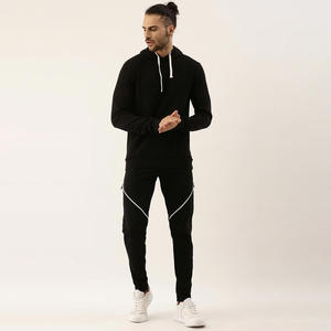 Logo personnalisé de haute qualité Gym Jogger Plain Fleece Zip Up survêtement hiver coton sport deux pièces hommes Jogging à capuche ensemble de survêtement - Product Image 2