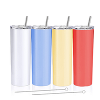 PRIX D'USINE Personnalisé 20oz Droite Thermo Tasse Blanc Sublimation Tublers Bouteilles D'eau Tasse Usa Entrepôt pour Four avec Paille