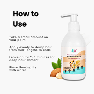 Crème revitalisante à la kératine et à la protéine de blé de qualité supérieure, huile d'amande douce pour cheveux secs et abîmés, formule 2-en-1, réduit la perte de cheveux, Inde - Product Image 4