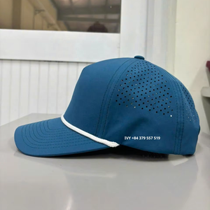 Gorra de Béisbol Personalizada de 5 Paneles con Cierre a Presión, Gorra de Golf OEM con Corte Láser, Gorra con Visera Curva y Bordado 3D para Exteriores - Product Image 3