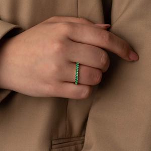 Immergrüner Erinnerungsring - Vergoldeter Topas-Cluster-Ring mit Unsichtbarer Fassung, Feiner Schmuck für Hochzeiten - Product Image 4