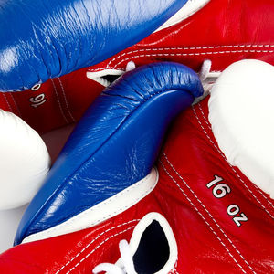Gants de boxe gagnants en gros robustes de haute qualité Fabricant de gants d'entraînement MS-Blanc Rouge Bleu Dentelle - Product Image 3