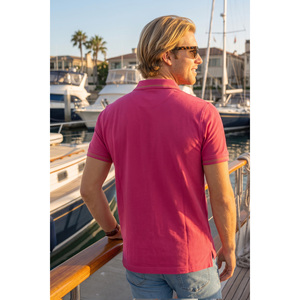 Camisa de Verano para Hombre, 100% Algodón, Transpirable, con Detalle de Cuello Azul, Diseño de Punto de Manga Corta - Product Image 6