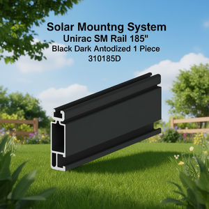 Système de montage solaire Unirac SM Rail 185" Noir Anodisé Foncé 1 Pièce 310185D - Product Image 3