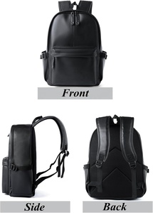 Mochila clásica de cuero para portátil resistente al agua para hombres y mujeres, forro de poliéster para el trabajo, viajes de negocios y uso de aviones - Product Image 2