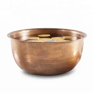 เครื่องนวดเท้าโลหะจากอินเดียชามสปาเท้าทำจากทองแดงทุบดีไซน์หรูหรา - Product Image 4