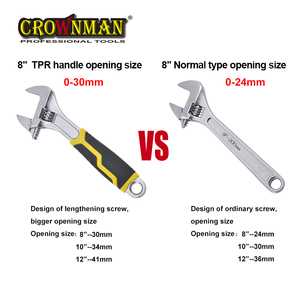 CROWNMAN <strong>8</strong>&quot;/10&quot;/12&quot; Carbon Steel Repairing Multifunction Sliding Adjustable <strong>Spanner</strong> Wrench - Product Image 4