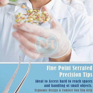 Pinces à pansements courbées dentelées pour la manipulation délicate des tissus en usage clinique Pinces à pansements courbées dentelées professionnelles - Product Image 3