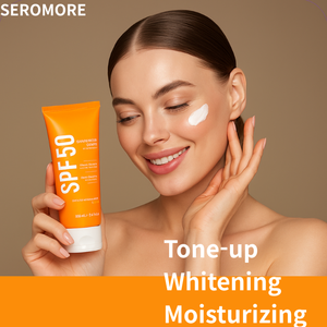 SPF50 crema solare sole siero OEM ODM coreano produttore cosmetico sbiancante crema idratante protezione UV cura della pelle - Product Image 5