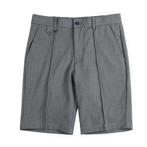 Pantalones cortos de entrenamiento para hombre, pantalones cortos elegantes finos hasta la rodilla de verano para hombre, ropa 2024 de negocios, informales, ajustados, para oficina - Product Image 5
