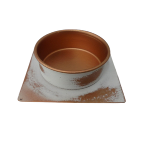 Soporte de pilar de vela de hierro decorativo de diseño moderno, soporte votivo de forma redonda Chapado en gris para Decoración de mesa - Product Image 2