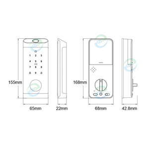 Serrure à pêne dormant intelligente en alliage d'aluminium aux normes américaines TTLock avec application Tuya Caractéristiques WiFi automatique Clé des hôtels pour l'accès aux portes - Product Image 6