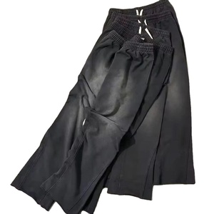 ชุดวอร์มทรงขาบานผ้าเฟรนช์เทอร์รี่เนื้อหนักแบบดิสเทรส แอซิดวอช สำหรับฤดูหนาว บุด้วยผ้าฟลีซคอตตอน 100% ระบายอากาศได้ดี - Product Image 5