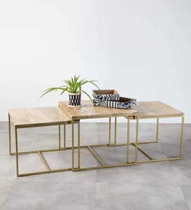 Juego de mesa de acento de forma cuadrada más vendida, mesas laterales modernas hechas a mano, sala de estar, muebles de madera de alta calidad, acabado moderno - Product Image 1