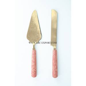 Juego de 2 Servidores de Pasteles de Metal Pulido Dorado y Cuchillo para Bodas, Fiestas de Cumpleaños, Artículos de Mesa, Servidores de Pasteles Clásicos Decorativos - Product Image 6