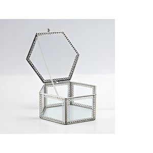 Premium Wholesale Luxury Brass Glass Jewelry <b>Box</b> Jewelry <b>Storage</b> Packaging <b>Box</b> Brass Frame <b>Metal</b> Customized Size - Product Image 6