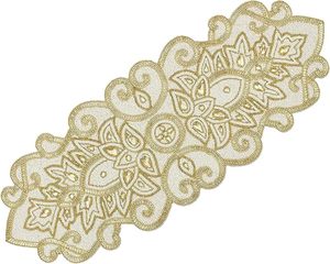 ผ้าปูโต๊ะลายดอกไม้สำหรับใช้ในบ้านโต๊ะรับประทานอาหารคริสต์มาสงานแฮนด์เมดพร้อมแผ่นรองจานประดับลูกปัดลายดอกไม้ - Product Image 1