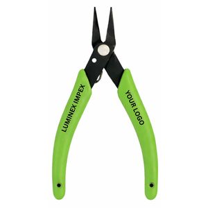 Pince à bec long LUMINEX IMPEX 485, manche vert, outil de précision pour bijoux, fil d'argent et d'or, acier inoxydable, logo personnalisé OEM - Product Image 1