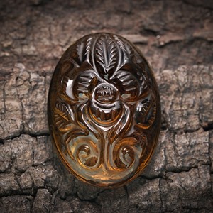 Quartz fumé sculpté moghol fait à la main pierre précieuse belle coupe ovale bijoux de qualité supérieure lumière naturelle taille personnalisée en vrac pierres précieuses en vrac - Product Image 1