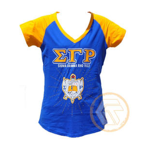 Camiseta de Sororidad Sigma Gamma Rho de GREEK TREASURES al por Mayor, 100% Algodón Jersey, Cuello Redondo, Media Manga, Transpirable para Verano - Product Image 6