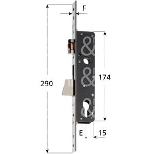 ELECTA LOCK pour montants latéraux, boulon de basculement, rouleau réglable, avant en acier inoxydable 290X24X3mm, cylindre non façonné - Product Image 1