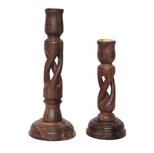 Bougeoir en bois de mangue blanchi à la chaux de dernière conception pour la décoration de Noël et de mariage avec les tailles de 10 pouces - Product Image 5