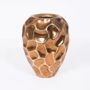 Florero decorativo hecho a mano de tamaño personalizado para oficina y sala de estar, diseño de calidad estándar, maceta de flores de Color dorado - Product Image 4