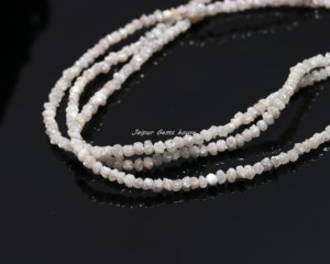 Cuentas de forma sin cortar en bruto de diamante blanco Natural de la mejor calidad, hebra de cuentas de piedra natal de abril de 4mm-6mm para collar de fabricación de joyas - Product Image 4